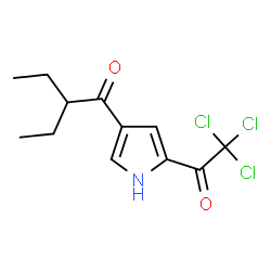 ChemSpider 2D Image | 2-Ethyl-1-[5-(trichloroacetyl)-1H-pyrrol-3-yl]-1-butanone | C12H14Cl3NO2