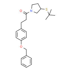 ChemSpider 2D Image | 3-[4-(Benzyloxy)phenyl]-1-{3-[(2-methyl-2-propanyl)sulfanyl]-1-pyrrolidinyl}-1-propanone | C24H31NO2S