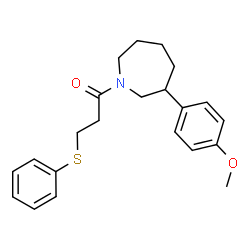 ChemSpider 2D Image | 1-[3-(4-Methoxyphenyl)-1-azepanyl]-3-(phenylsulfanyl)-1-propanone | C22H27NO2S