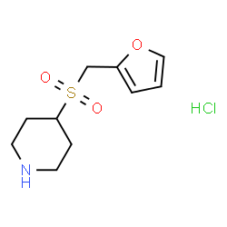 ChemSpider 2D Image | 4-[(2-Furylmethyl)sulfonyl]piperidine hydrochloride (1:1) | C10H16ClNO3S