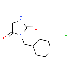 ChemSpider 2D Image | 3-(4-Piperidinylmethyl)-2,4-imidazolidinedione hydrochloride (1:1) | C9H16ClN3O2