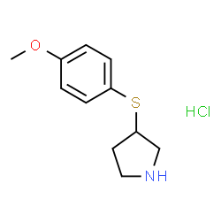 ChemSpider 2D Image | 3-[(4-Methoxyphenyl)sulfanyl]pyrrolidine hydrochloride (1:1) | C11H16ClNOS