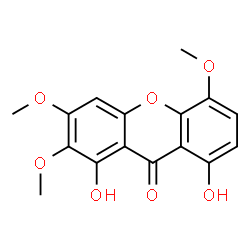 ChemSpider 2D Image | 1,8-Dihydroxy-2,3,5-trimethoxy-9H-xanthen-9-one | C16H14O7