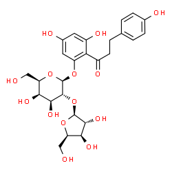 ChemSpider 2D Image | 3,5-Dihydroxy-2-[3-(4-hydroxyphenyl)propanoyl]phenyl 2-O-beta-D-xylofuranosyl-beta-D-galactopyranoside | C26H32O14