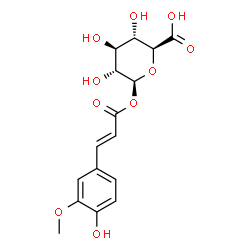 ChemSpider 2D Image | 1-O-[(2E)-3-(4-Hydroxy-3-methoxyphenyl)-2-propenoyl]-beta-D-glucopyranuronic acid | C16H18O10