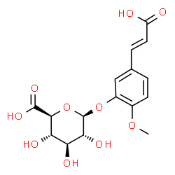 ChemSpider 2D Image | 5-[(E)-2-Carboxyvinyl]-2-methoxyphenyl beta-D-glucopyranosiduronic acid | C16H18O10