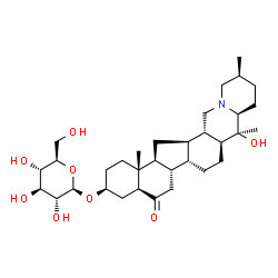 ChemSpider 2D Image | (3beta,5alpha,14beta)-20-Hydroxy-6-oxocevan-3-yl beta-D-glucopyranoside | C33H53NO8