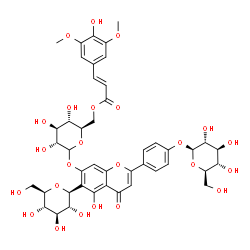 ChemSpider 2D Image | 4'-O-beta-glucosyl-7-O-(6-O-sinapoylglucosyl)isovitexin | C44H50O24