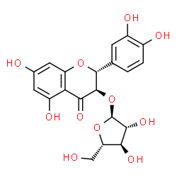 ChemSpider 2D Image | (+)-taxifolin 3-O-alpha-L-arabinofuranoside | C20H20O11
