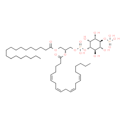 ChemSpider 2D Image | 1-stearoyl-2-arachidonoyl-sn-glycero-3-phospho-1D-myo-inositol 4-phosphate | C47H84O16P2