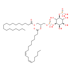 ChemSpider 2D Image | 1-stearoyl-2-linoleoyl-sn-glycero-3-phospho-1D-myo-inositol 5-phosphate | C45H84O16P2