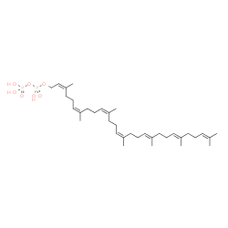 ChemSpider 2D Image | (2Z,6Z,10Z,14Z,18E,22E)-3,7,11,15,19,23,27-Heptamethyl-2,6,10,14,18,22,26-octacosaheptaen-1-yl trihydrogen diphosphate | C35H60O7P2