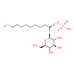 ChemSpider 2D Image | 1-S-[9-(Methylsulfanyl)-N-(sulfooxy)nonanimidoyl]-1-thio-beta-D-glucopyranose | C16H31NO9S3