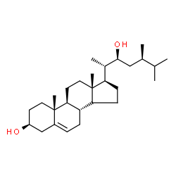 ChemSpider 2D Image | (3beta,14xi,22S,24R)-Ergost-5-ene-3,22-diol | C28H48O2