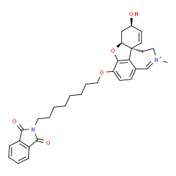 ChemSpider 2D Image | (4aS,6R,8aS)-3-{[8-(1,3-Dioxo-1,3-dihydro-2H-isoindol-2-yl)octyl]oxy}-6-hydroxy-11-methyl-5,6,9,10-tetrahydro-4aH-[1]benzofuro[3a,3,2-ef][2]benzazepin-11-ium | C32H37N2O5