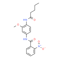 ChemSpider 2D Image | N-[3-Methoxy-4-(pentanoylamino)phenyl]-2-nitrobenzamide | C19H21N3O5
