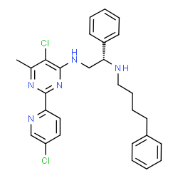 ChemSpider 2D Image | (1S)-N~2~-[5-Chloro-2-(5-chloro-2-pyridinyl)-6-methyl-4-pyrimidinyl]-1-phenyl-N~1~-(4-phenylbutyl)-1,2-ethanediamine | C28H29Cl2N5
