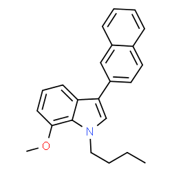ChemSpider 2D Image | 1-Butyl-7-methoxy-3-(2-naphthyl)-1H-indole | C23H23NO