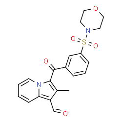ChemSpider 2D Image | 2-Methyl-3-[3-(4-morpholinylsulfonyl)benzoyl]-1-indolizinecarbaldehyde | C21H20N2O5S