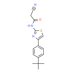 ChemSpider 2D Image | N-[4-(4-tert-butylphenyl)-1,3-thiazol-2-yl]-2-cyanoacetamide | C16H17N3OS