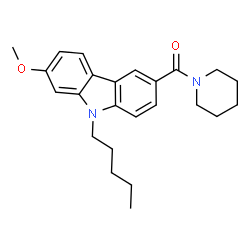 ChemSpider 2D Image | (7-Methoxy-9-pentyl-9H-carbazol-3-yl)(1-piperidinyl)methanone | C24H30N2O2