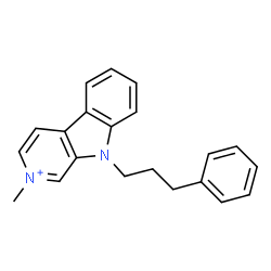 ChemSpider 2D Image | 2-Methyl-9-(3-phenylpropyl)-9H-beta-carbolin-2-ium | C21H21N2