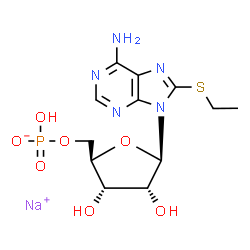 ChemSpider 2D Image | Sodium 8-(ethylsulfanyl)-5'-O-(hydroxyphosphinato)adenosine | C12H17N5NaO7PS