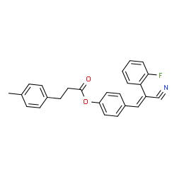 ChemSpider 2D Image | 4-[(E)-2-Cyano-2-(2-fluorophenyl)vinyl]phenyl 3-(4-methylphenyl)propanoate | C25H20FNO2