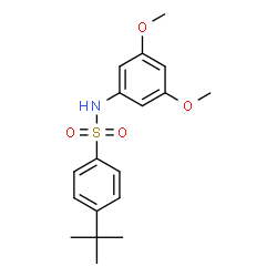 ChemSpider 2D Image | N-(3,5-Dimethoxyphenyl)-4-(2-methyl-2-propanyl)benzenesulfonamide | C18H23NO4S