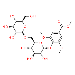 ChemSpider 2D Image | Methyl 4-{[6-O-(beta-D-glucopyranosyl)-beta-D-glucopyranosyl]oxy}-3,5-dimethoxybenzoate | C22H32O15