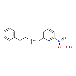 ChemSpider 2D Image | N-(3-Nitrobenzyl)-2-phenylethanamine hydrobromide (1:1) | C15H17BrN2O2