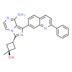 ChemSpider 2D Image | trans-3-[8-Amino-1-(2-phenyl-7-quinolinyl)imidazo[1,5-a]pyrazin-3-yl]-1-methylcyclobutanol | C26H23N5O