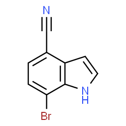 ChemSpider 2D Image | 7-Bromo-1H-indole-4-carbonitrile | C9H5BrN2