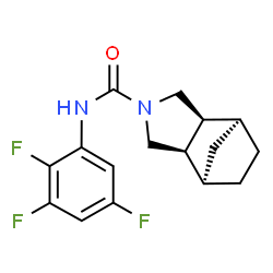 ChemSpider 2D Image | (1R,2R,6S,7S)-N-(2,3,5-Trifluorophenyl)-4-azatricyclo[5.2.1.0~2,6~]decane-4-carboxamide | C16H17F3N2O