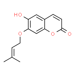ChemSpider 2D Image | 6-Hydroxy-7-[(3-methyl-2-buten-1-yl)oxy]-2H-chromen-2-one | C14H14O4