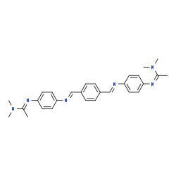 ChemSpider 2D Image | (1Z,1'E)-N',N''-{1,4-Phenylenebis[(E)methylylidene(E)azanylylidene-4,1-phenylene]}bis(N,N-dimethylethanimidamide) | C28H32N6