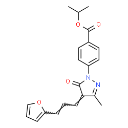 ChemSpider 2D Image | Isopropyl 4-{(4Z)-4-[(2E)-3-(2-furyl)-2-propen-1-ylidene]-3-methyl-5-oxo-4,5-dihydro-1H-pyrazol-1-yl}benzoate | C21H20N2O4