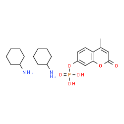 ChemSpider 2D Image | 4-Methyl-2-oxo-2H-chromen-7-yl dihydrogen phosphate - cyclohexanamine (1:2) | C22H35N2O6P