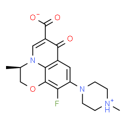 ChemSpider 2D Image | (R)-9-piperazino ofloxacin | C18H20FN3O4