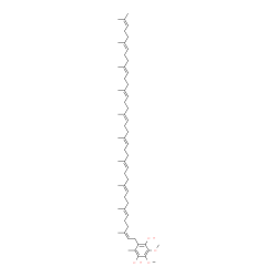 ChemSpider 2D Image | 2-[(2Z,6E,10E,14E,18E,22E,26E,30E,34E)-3,7,11,15,19,23,27,31,35,39-Decamethyl-2,6,10,14,18,22,26,30,34,38-tetracontadecaen-1-yl]-5,6-dimethoxy-3-methyl-1,4-benzenediol | C59H92O4