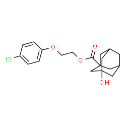 ChemSpider 2D Image | 2-(4-Chlorophenoxy)ethyl 3-hydroxy-1-adamantanecarboxylate | C19H23ClO4