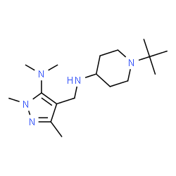 ChemSpider 2D Image | N-{[5-(Dimethylamino)-1,3-dimethyl-1H-pyrazol-4-yl]methyl}-1-(2-methyl-2-propanyl)-4-piperidinamine | C17H33N5