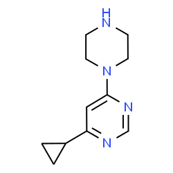 ChemSpider 2D Image | 4-Cyclopropyl-6-(1-piperazinyl)pyrimidine | C11H16N4