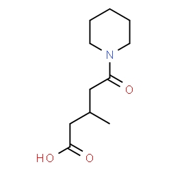 ChemSpider 2D Image | 3-Methyl-5-oxo-5-(1-piperidinyl)pentanoic acid | C11H19NO3