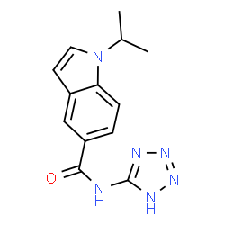 ChemSpider 2D Image | 1-Isopropyl-N-(1H-tetrazol-5-yl)-1H-indole-5-carboxamide | C13H14N6O