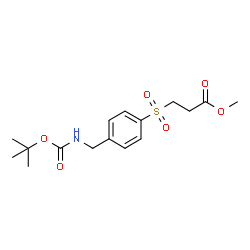 ChemSpider 2D Image | Methyl 3-({4-[({[(2-methyl-2-propanyl)oxy]carbonyl}amino)methyl]phenyl}sulfonyl)propanoate | C16H23NO6S