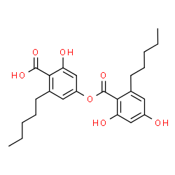 ChemSpider 2D Image | 4-Carboxy-3-hydroxy-5-pentylphenyl 2,4-dihydroxy-6-pentylbenzoate | C24H30O7