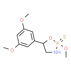 ChemSpider 2D Image | 5-(3,5-Dimethoxyphenyl)-2-methoxy-1,3,2-oxazaphospholidine 2-sulfide | C11H16NO4PS