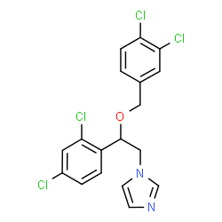 ChemSpider 2D Image | 1-{2-[(3,4-Dichlorobenzyl)oxy]-2-(2,4-dichlorophenyl)ethyl}-1H-imidazole | C18H14Cl4N2O