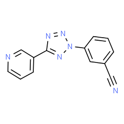 ChemSpider 2D Image | 3-[5-(3-Pyridinyl)-2H-tetrazol-2-yl]benzonitrile | C13H8N6